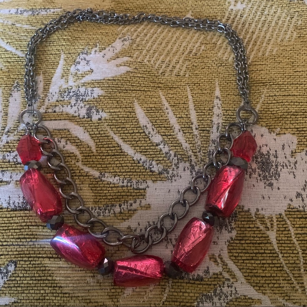 Gunmetal Multi Chain Chunky Necklace